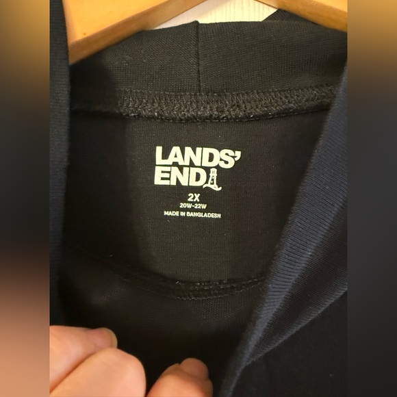 Women's Plus Size Relaxed Cotton Long Sleeve Mock Turtleneck, 2X, black, NWOT - Picture 3 of 4